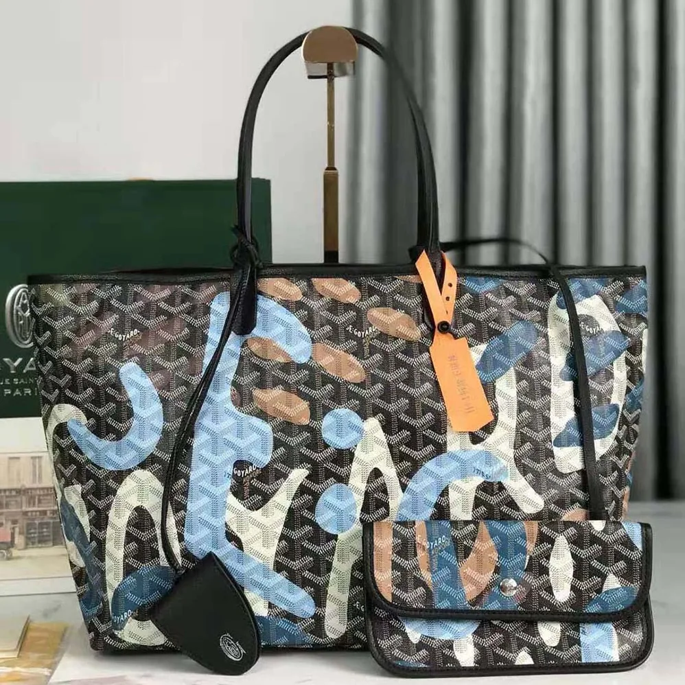Goyard Saint Louis PM Bag Lettres Camouflage for Women in Blue