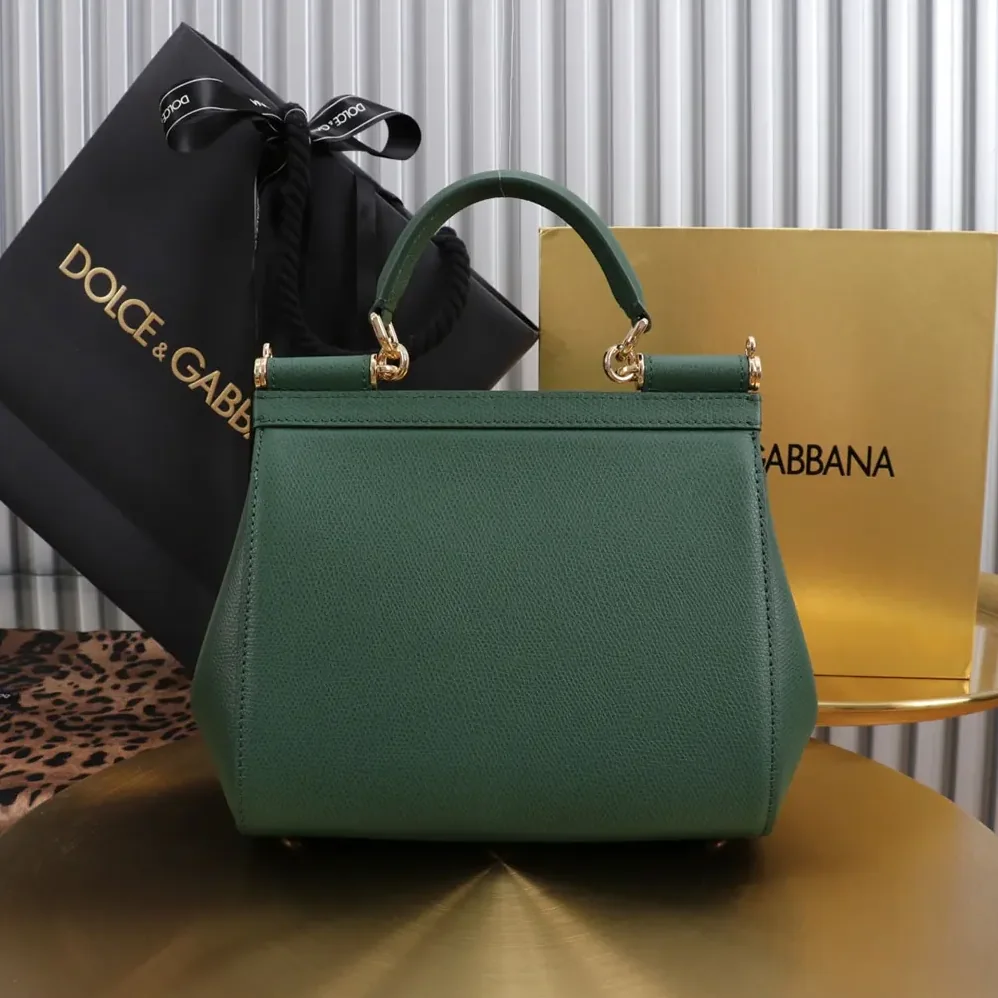 Dolce Gabbana D&G Small Sicily Handbag in Dauphine Calfskin for Women in Green Dolce Gabbana D&G Small Sicily Handbag in Dauphine Calfskin for Women in Green