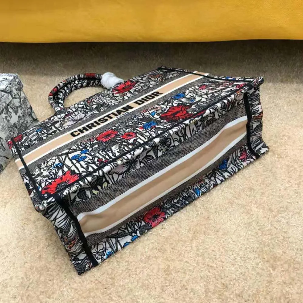 Dior Small Dior Book Tote Multicolor Mille Fleurs Embroidery for Women
