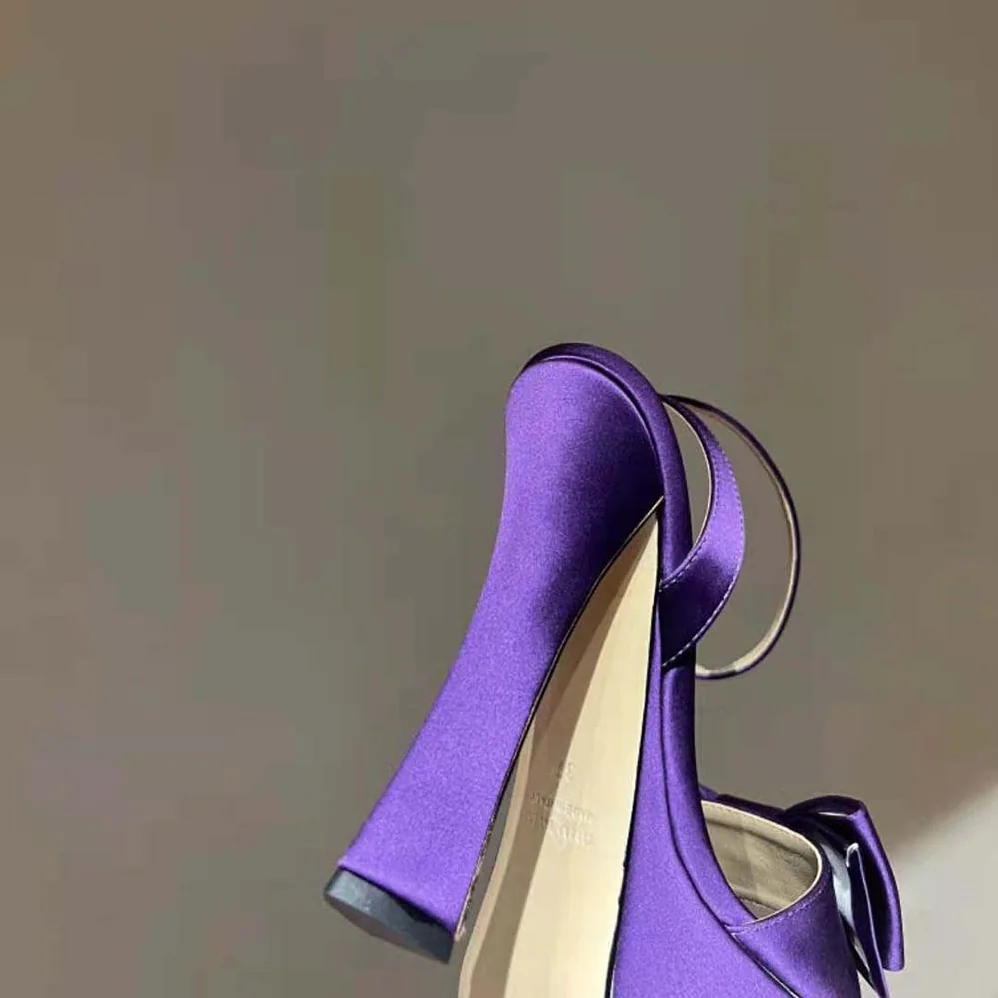 Miu Miu Satin Platform Sandals 135 mm Heel Height for Women in Purple