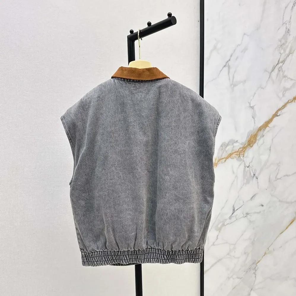 Miu Miu Chambray Blouson Vest for Women
