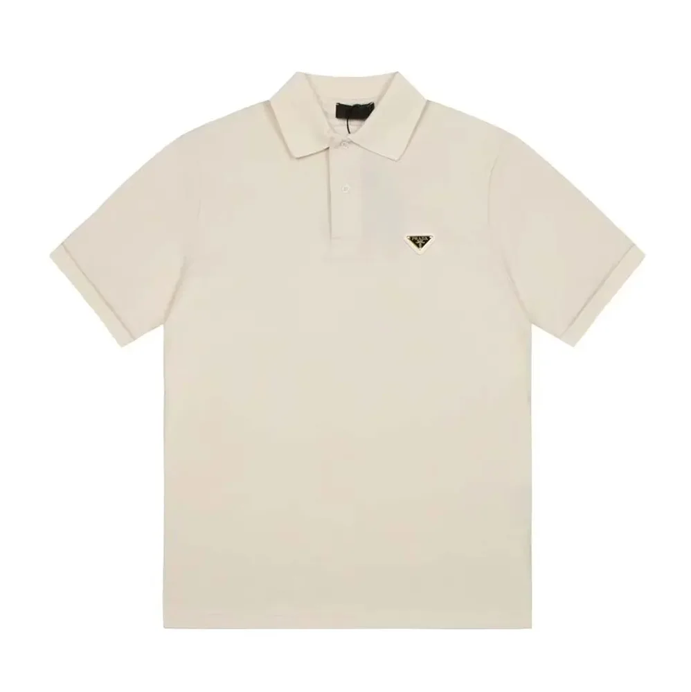 Prada Fleece Polo Natural Shirt in a Fleece Design for Men in Beige