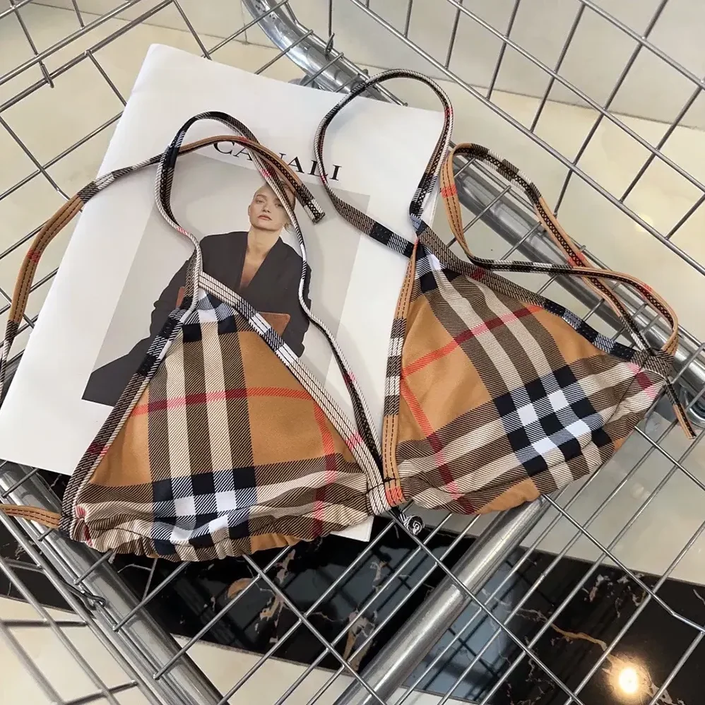 Burberry Check Triangle Bikini for Women Burberry Check Triangle Bikini for Women