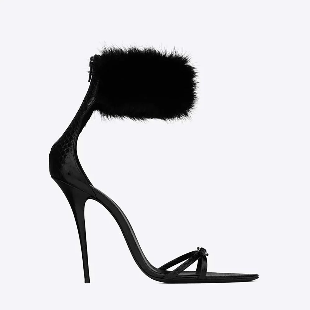 Saint Laurent YSL Satine Sandals in Lacquered Ayers for Women Saint Laurent YSL Satine Sandals in Lacquered Ayers for Women
