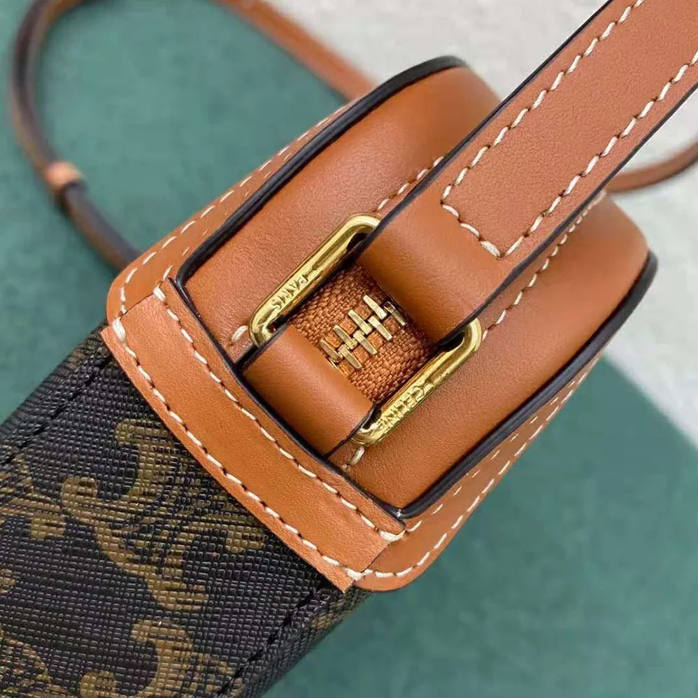 Celine Small Camera Bag in Triomphe Canvas for Women in Brown Celine Small Camera Bag in Triomphe Canvas for Women in Brown
