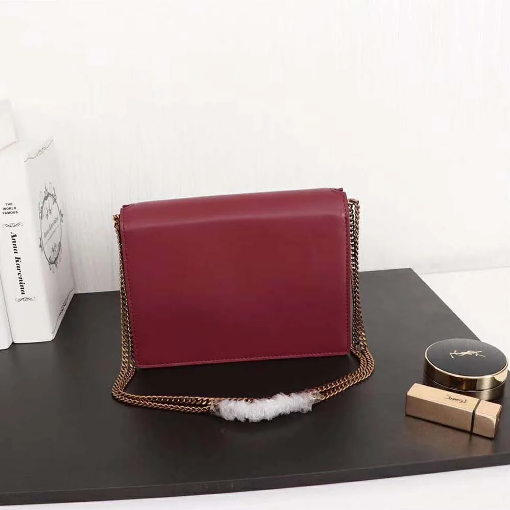 Saint Laurent YSL Cassandra Monogram Clasp Bag Smooth for Women in Maroon Saint Laurent YSL Cassandra Monogram Clasp Bag Smooth for Women in Maroon