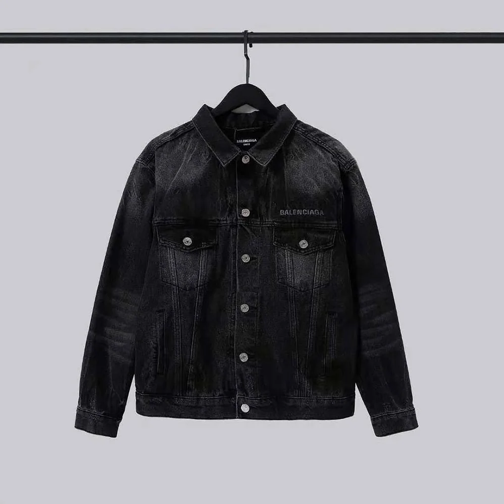 Balenciaga Drip Peace Large Fit Jacket in Black for Women in White Balenciaga Drip Peace Large Fit Jacket in Black for Women in White
