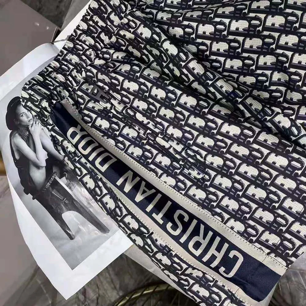 Dior Shorts Blue Technical Taffeta Jacquard with Dior Oblique Motif for Women Dior Shorts Blue Technical Taffeta Jacquard with Dior Oblique Motif for Women