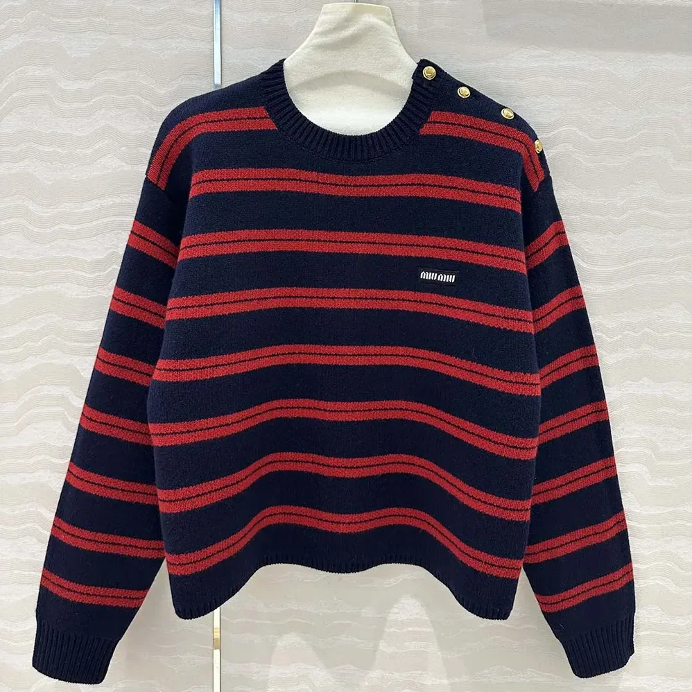 Miu Miu Shetland Wool Crew for Women in neck Sweater