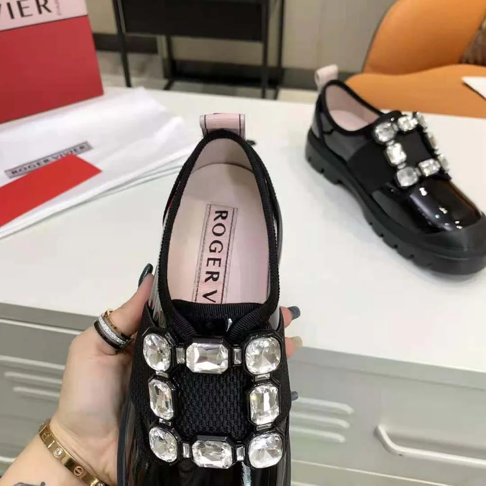 Roger Vivier Walky Viv' Strass Buckle Sneakers in Patent Leather for Women