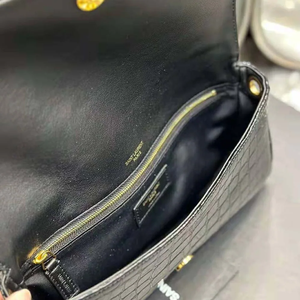Saint Laurent YSL Kate Reversible Chain Bag in Suede and Crocodile for Women in Embossed Leather Saint Laurent YSL Kate Reversible Chain Bag in Suede and Crocodile for Women in Embossed Leather