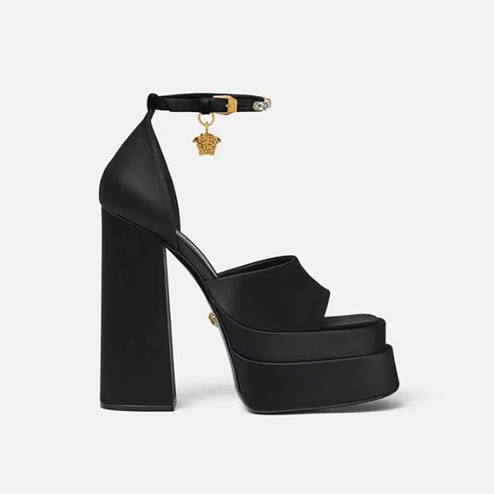 Versace Medusa Aevitas Platform Sandals for Women in Black