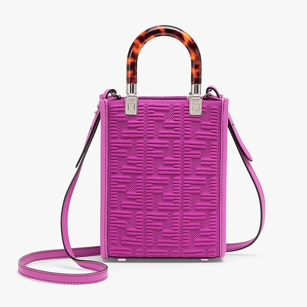 Fendi Mini Sunshine Shopper Purple FF Fabric Mini for Women in Bag Fendi Mini Sunshine Shopper Purple FF Fabric Mini for Women in Bag