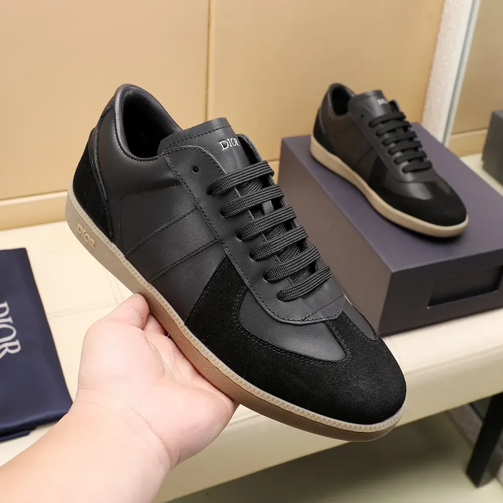 Dior B01 Matchpoint Sneaker Black Smooth Calfskin and Black Suede for Unisex