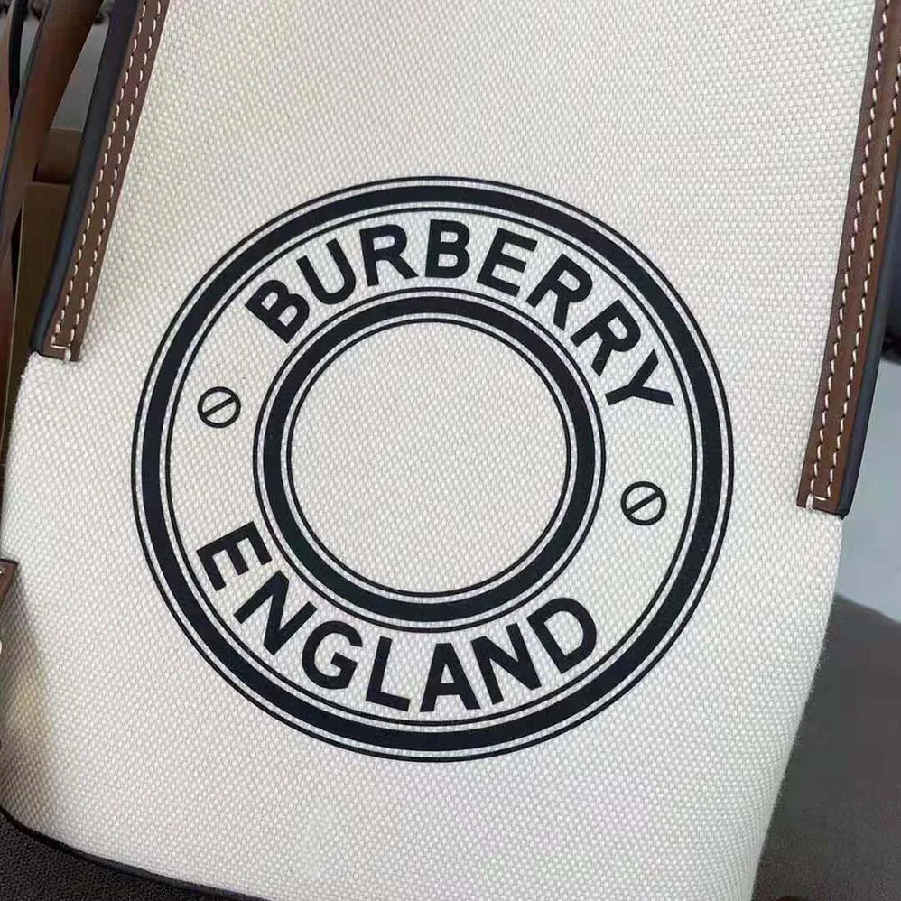 Burberry Small Logo Graphic Cotton Canvas Peggy Bucket Bag for Women Burberry Small Logo Graphic Cotton Canvas Peggy Bucket Bag for Women