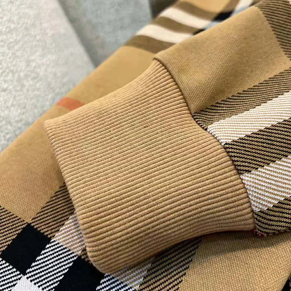 Burberry Check Cotton Jacquard Hoodie for Men in Brown
