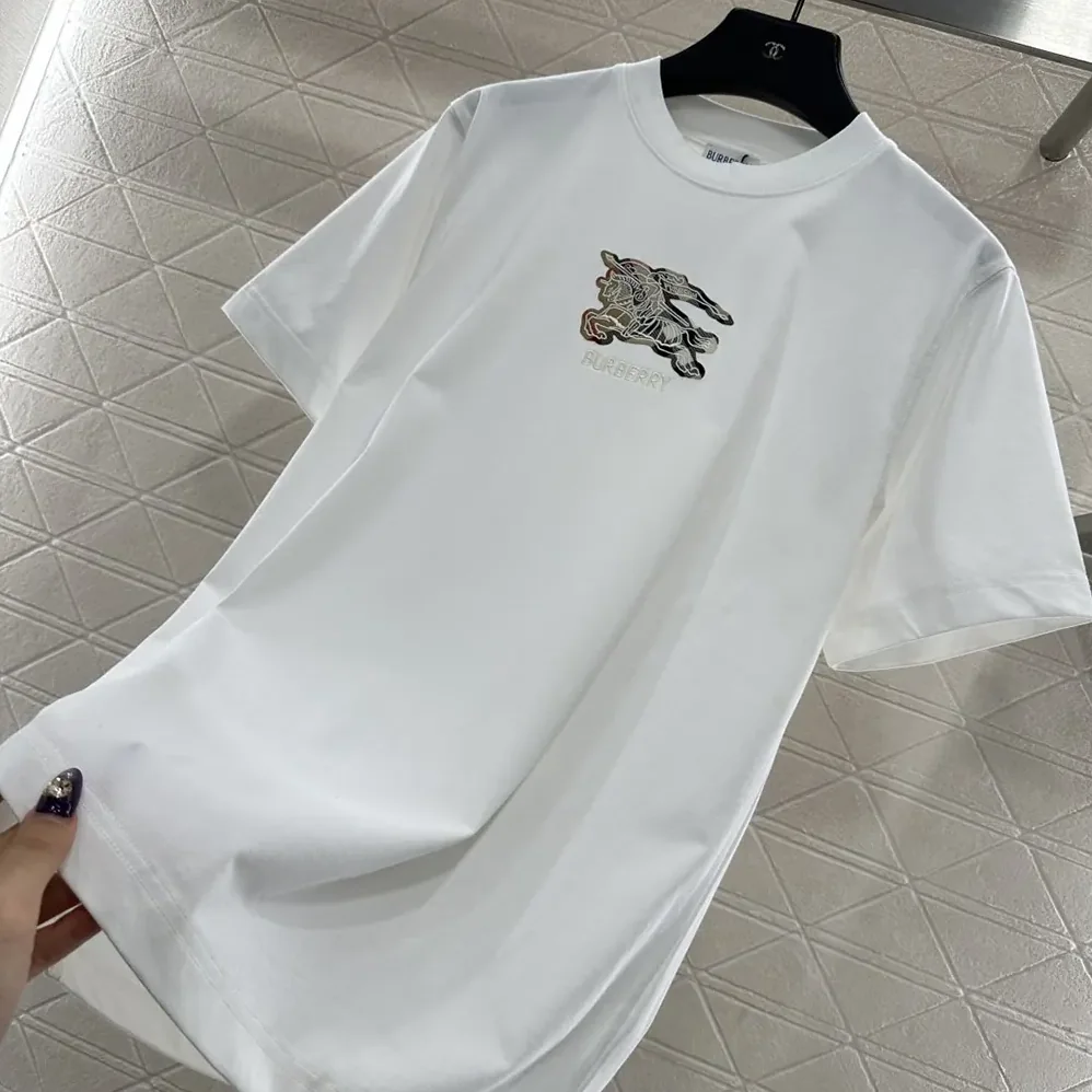 Burberry EKD Check Cotton T-shirt for Men in White Burberry EKD Check Cotton T-shirt for Men in White