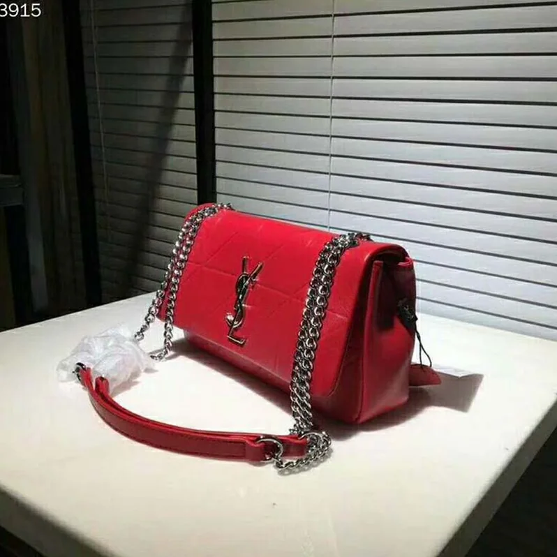 Saint Laurent YSL Medium Jamie Bag in Patchwork Leather in Red Saint Laurent YSL Medium Jamie Bag in Patchwork Leather in Red
