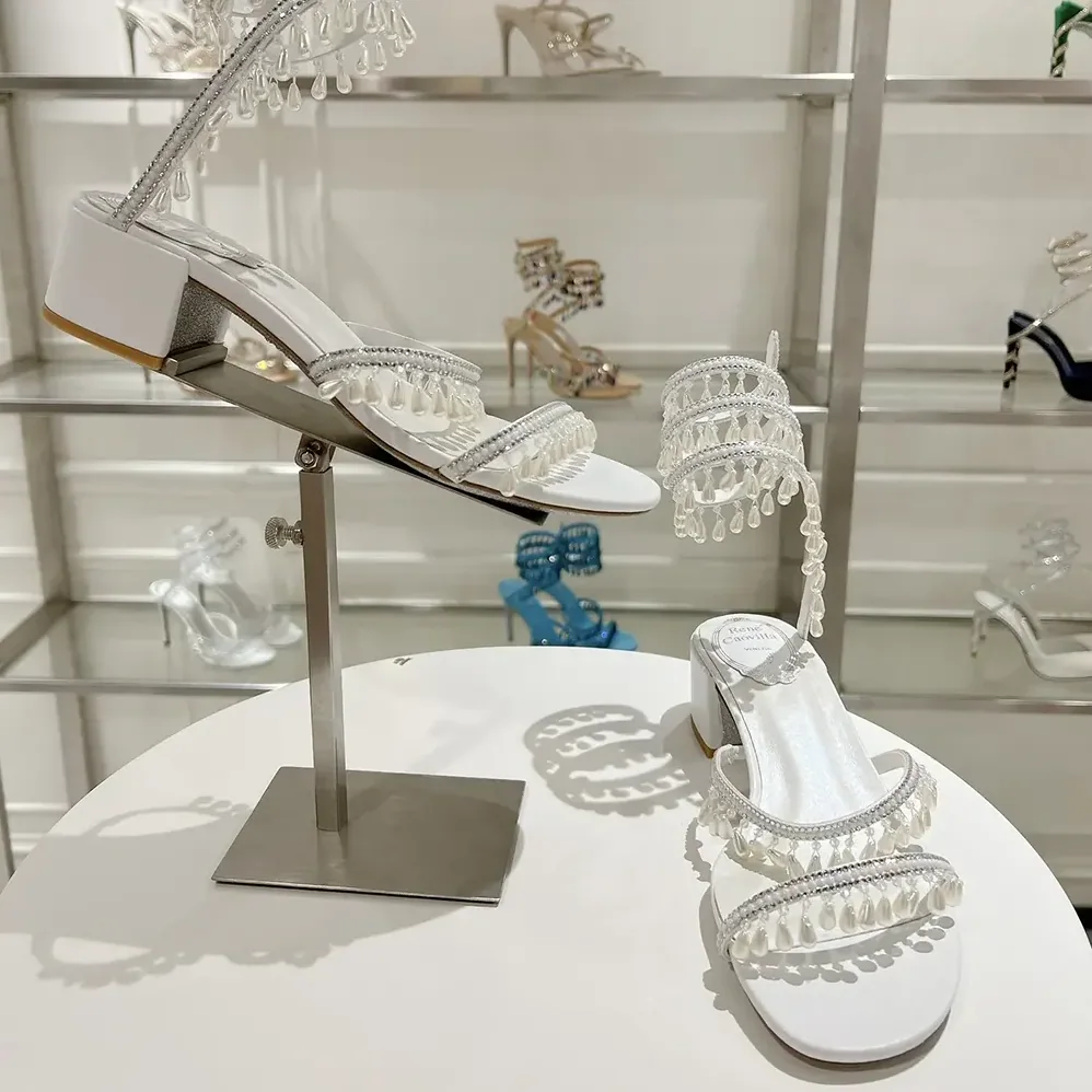 Rene Caovilla Chandelier Ivory Sandal 40 for Women Rene Caovilla Chandelier Ivory Sandal 40 for Women