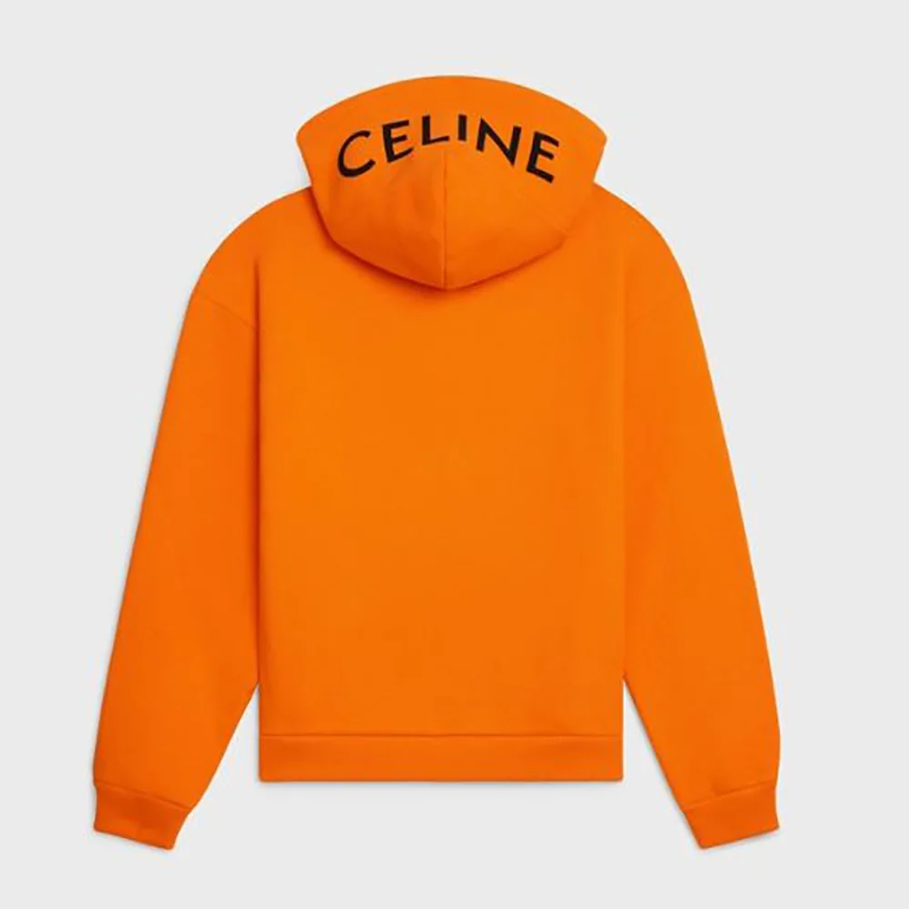 Celine Loose Sweatshirt in Cotton Fleece for Women in Orange Celine Loose Sweatshirt in Cotton Fleece for Women in Orange