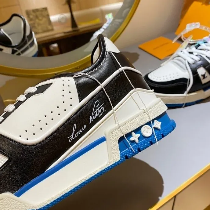Louis Vuitton Trainer Sneaker Black in White Virgil Abloh Louis Vuitton Trainer Sneaker Black in White Virgil Abloh