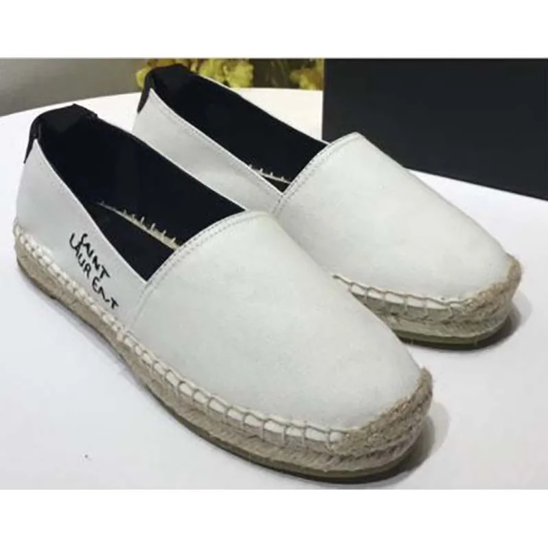 Saint Laurent YSL Shoes Embroidered Espadrilles in Cotton for Women in White Saint Laurent YSL Shoes Embroidered Espadrilles in Cotton for Women in White