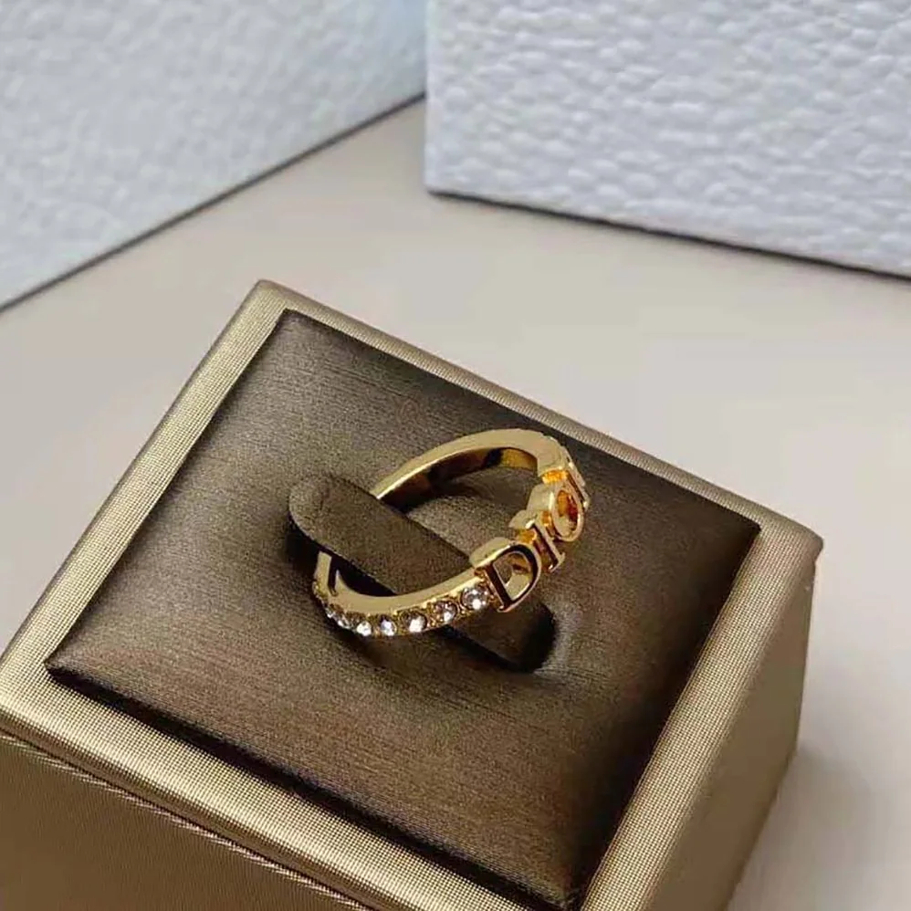Dior Dio(r)evolution Ring Gold-Finish Metal and White Crystals for Women