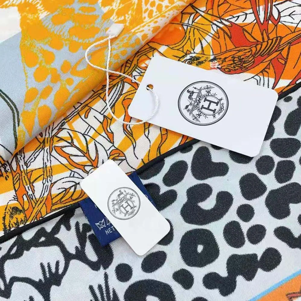 Hermes Jungle Love Stamped Scarf 70 in Silk Twill with Hand-Rolled Edges for Women in Red