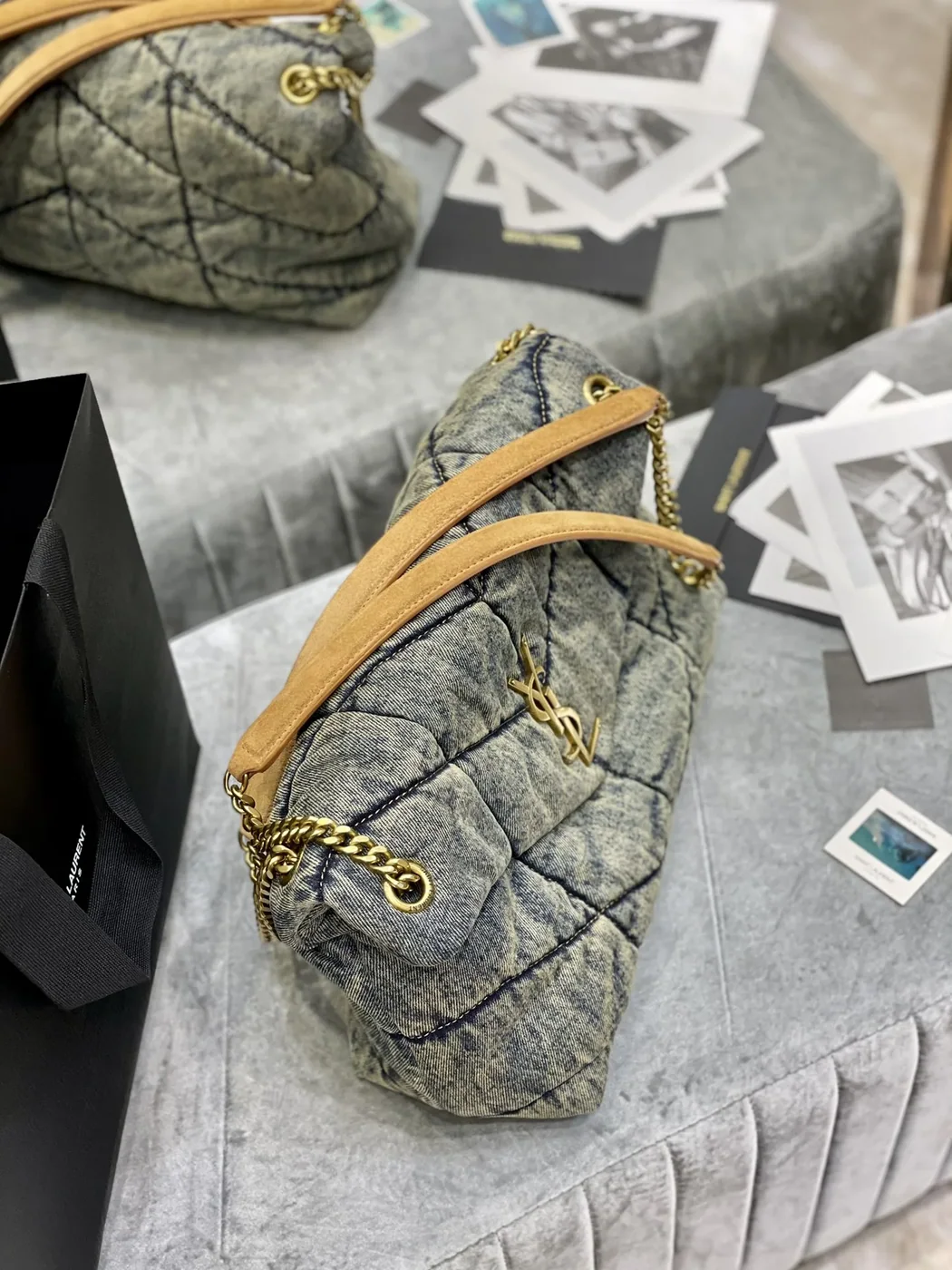 Puffer Medium Chain Bag Blue /