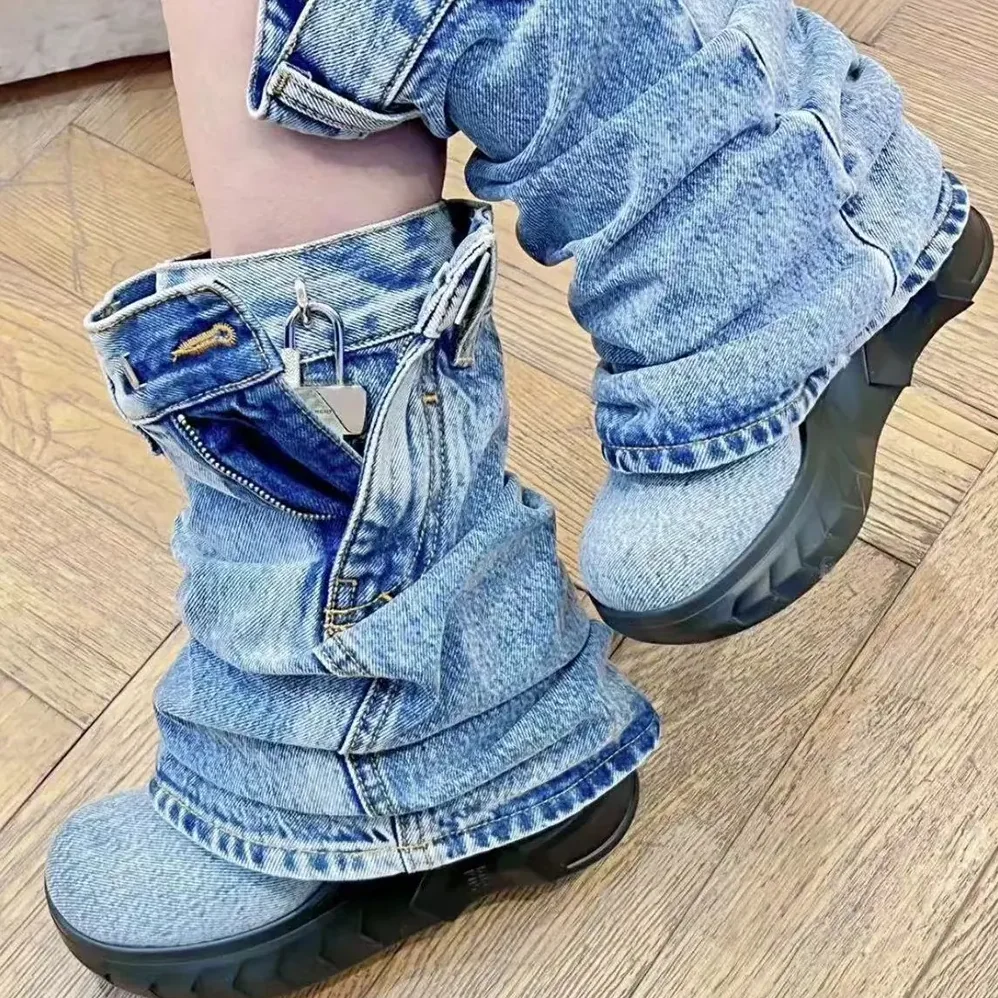 Givenchy Shark Lock Biker Ankle Boots in Jeans for Women