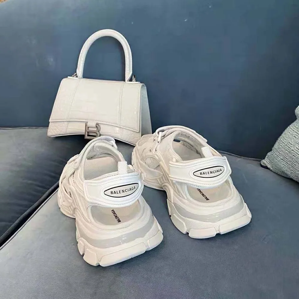 Balenciaga Track Sandal in White Neoprene and Rubber for Women Balenciaga Track Sandal in White Neoprene and Rubber for Women
