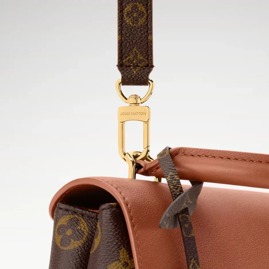 Louis Vuitton Madeleine BB Top Handle Bag / Cognac Brown Monogram Gold Hardware