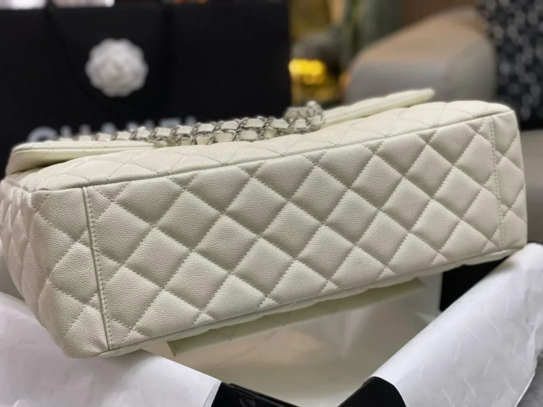 Chanel Airport Bag Silver in White/Black/Grey /