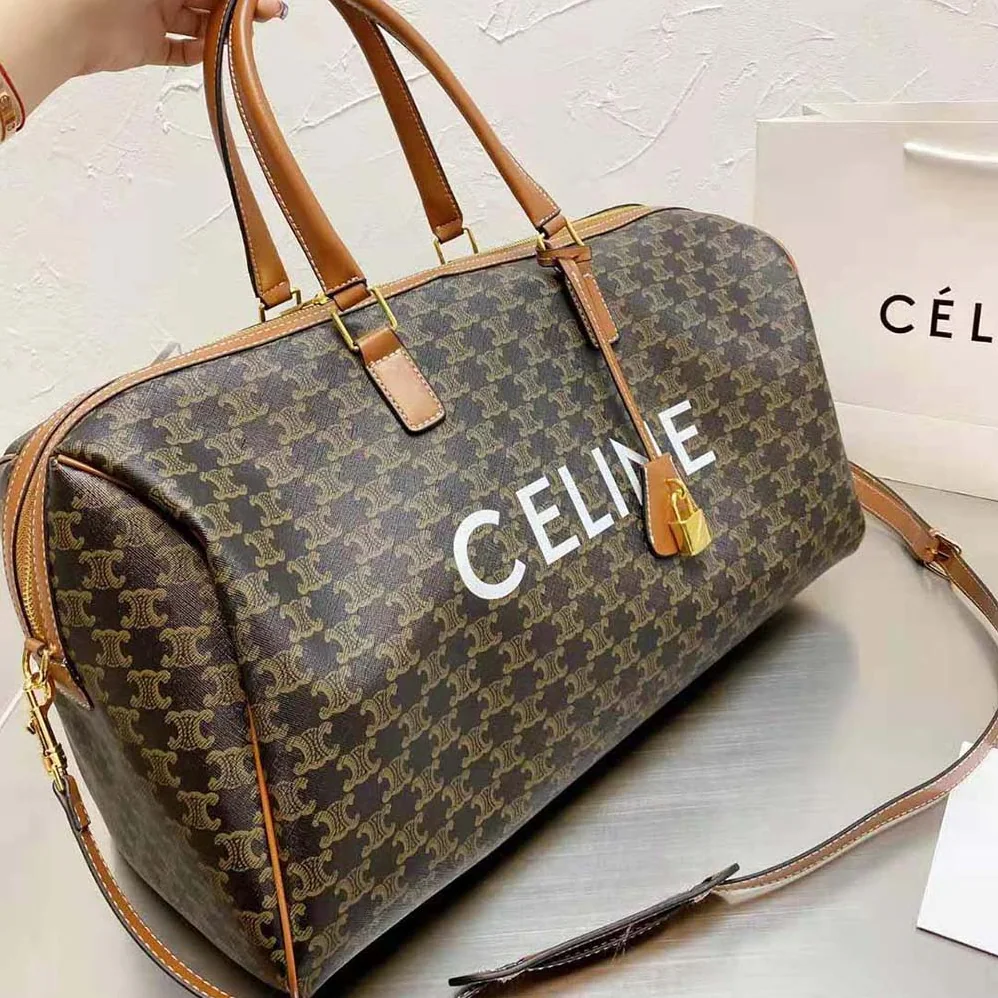 Celine Large Voyage Bag in Triomphe Canvas with Celine Print for Women