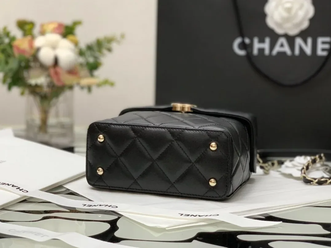 Chanel CO-CO Small Box Bag in Gold Hardware Black