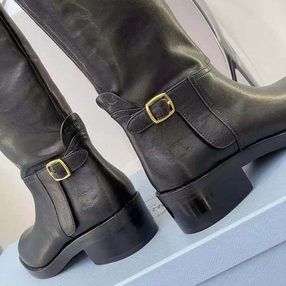 Celine Folco Buckled Boot in Calfskin for Women