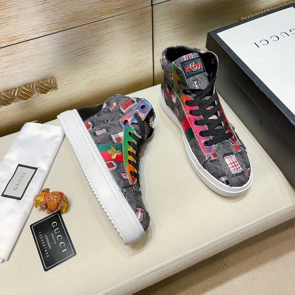 Gucci Basket Jean's High Top With Bee Sneaker Black for Men Gucci Basket Jean's High Top With Bee Sneaker Black for Men