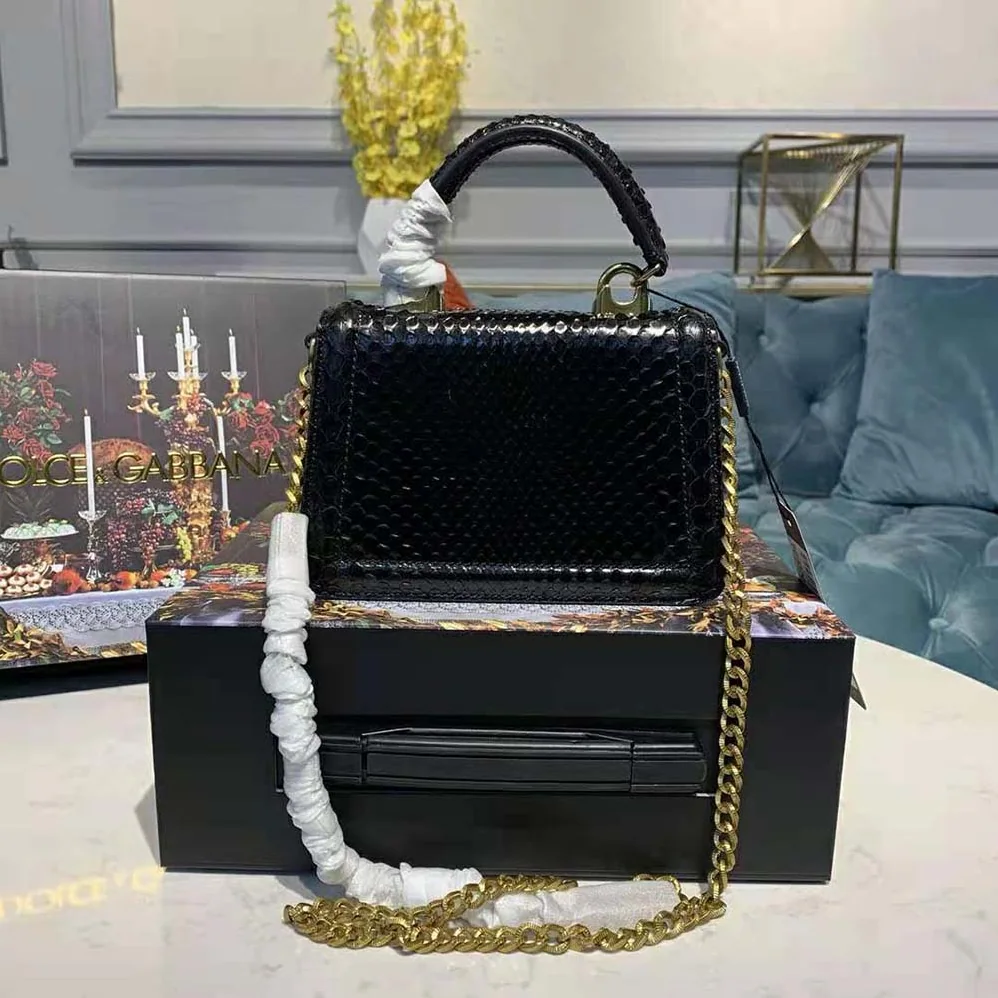 Dolce Gabbana D&G Small Devotion Bag in Python Skin for Women Dolce Gabbana D&G Small Devotion Bag in Python Skin for Women
