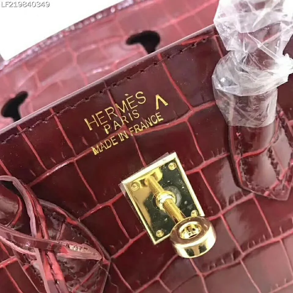 Hermes Birkin 30 Bag in Alligator Leather with Gold Hardware in Maroon Hermes Birkin 30 Bag in Alligator Leather with Gold Hardware in Maroon