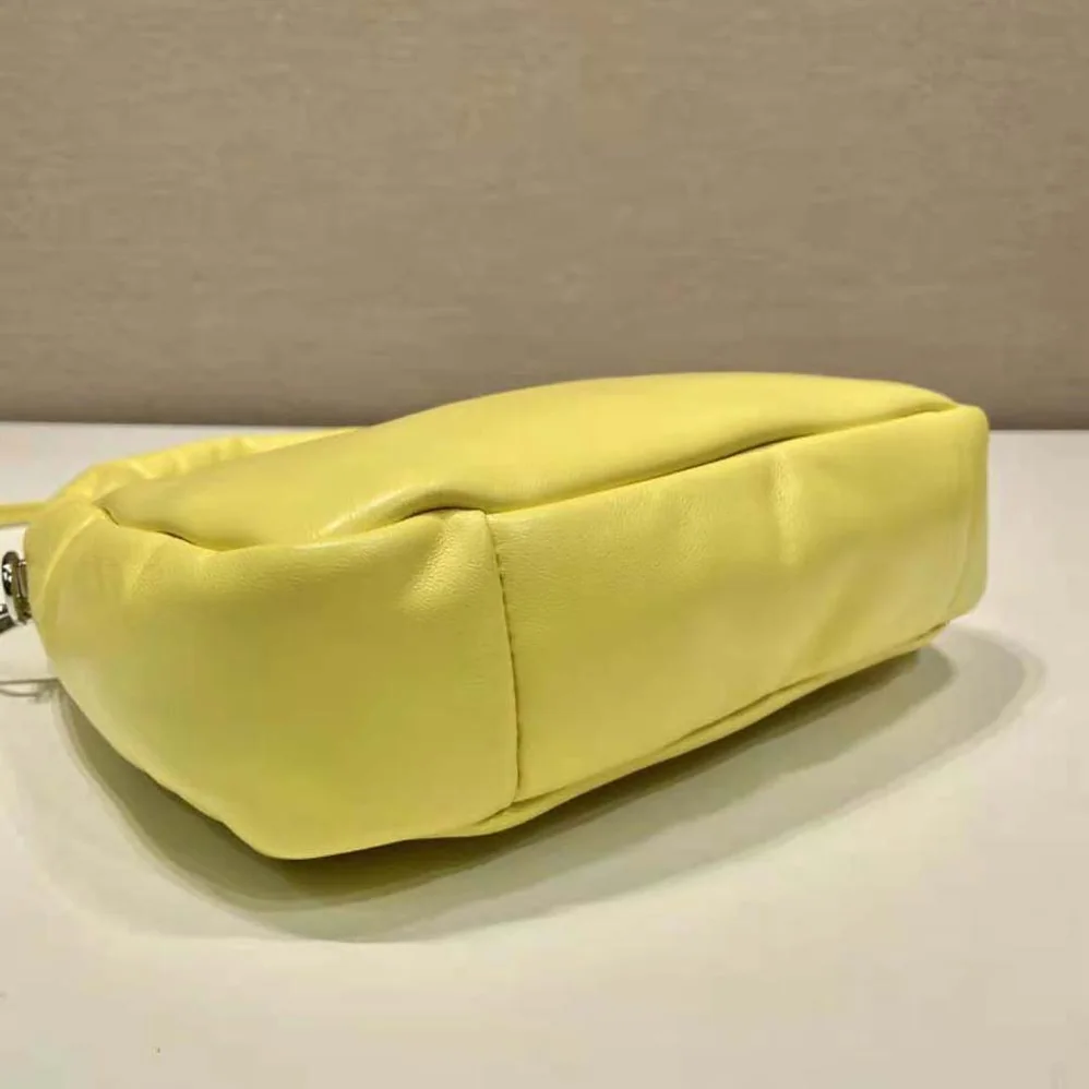 Prada Soft Padded Nappa Leather Mini-Bag for Women in Yellow Prada Soft Padded Nappa Leather Mini-Bag for Women in Yellow