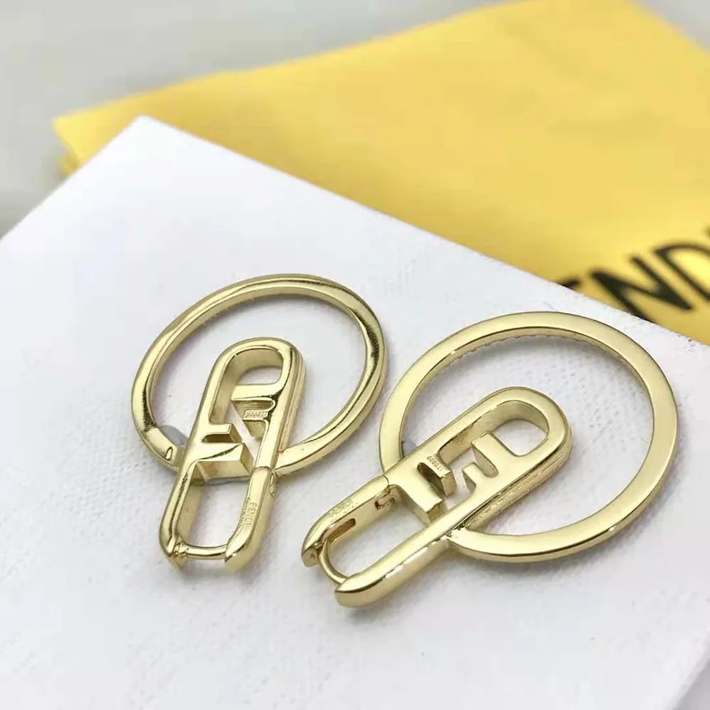 Fendi O Lock Earrings Gold for Women in Colored