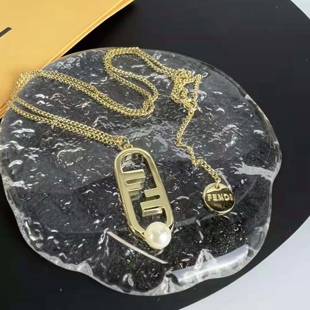 Fendi O'Lock Necklace Gold for Women in colored Necklace Fendi O'Lock Necklace Gold for Women in colored Necklace