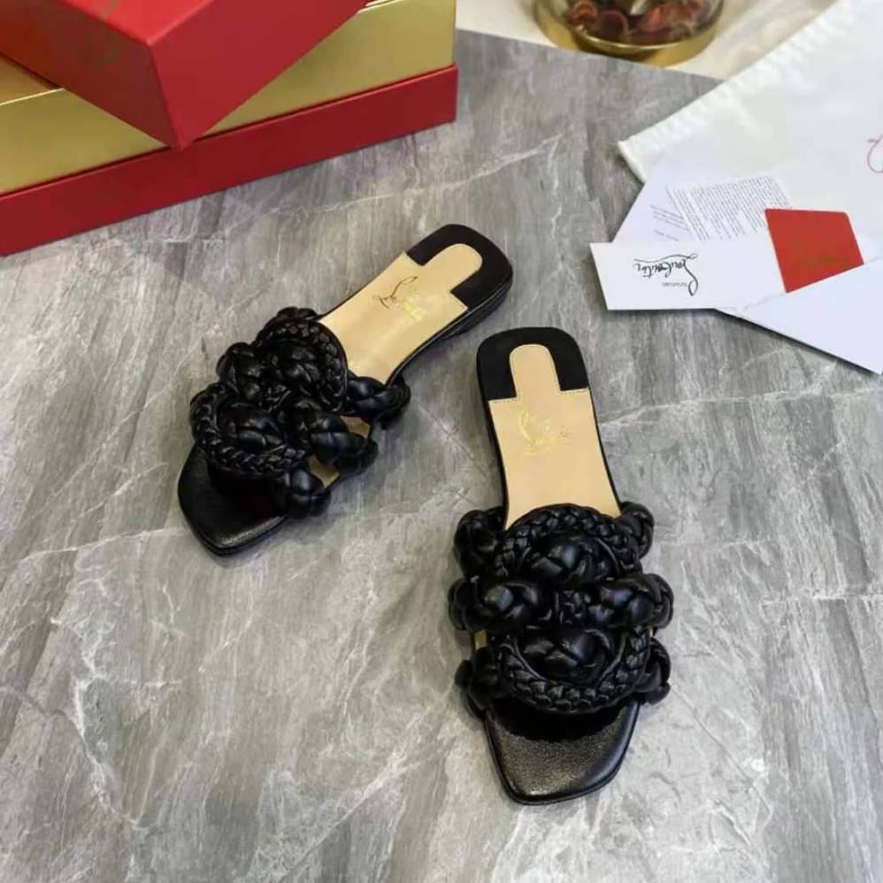 Christian Louboutin Marmela Flat Mule is Modern and Elegant for Women in Black