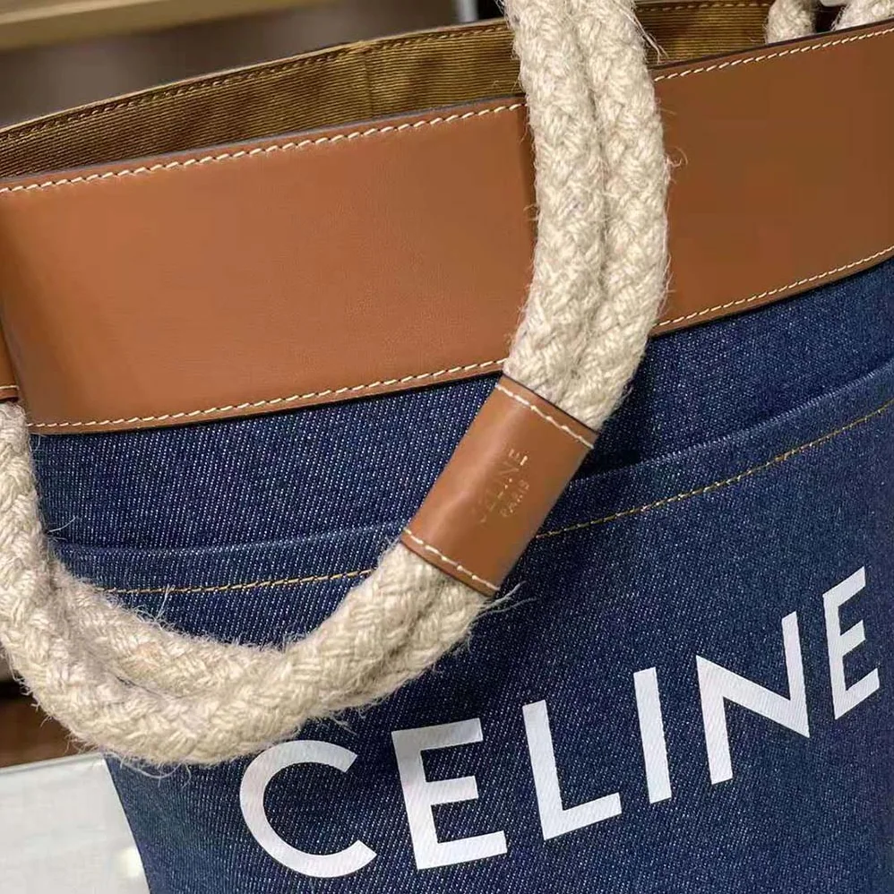 Celine Bucket Celine in Denim with Celine Print and Calfskin for Women