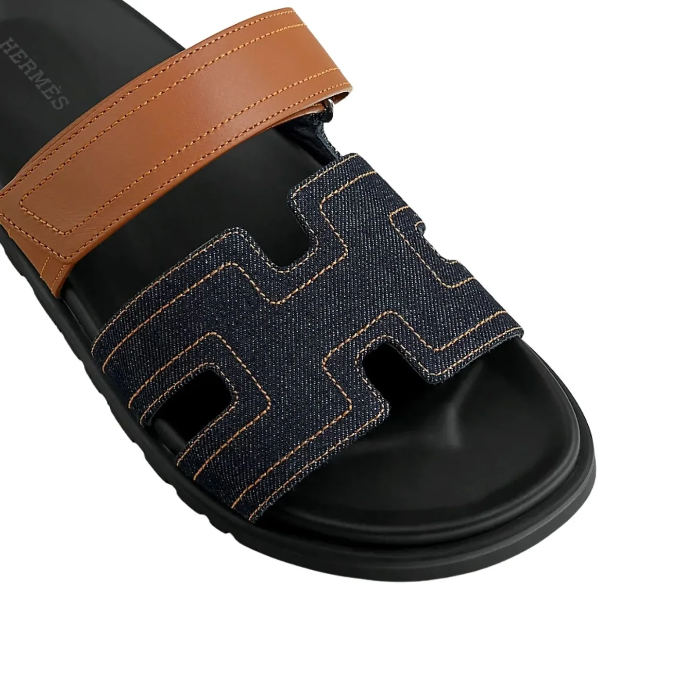 Hermes Chypre Sandals Blue Brut in Natural Hermes Chypre Sandals Blue Brut in Natural