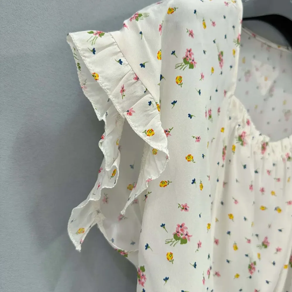 Prada Short-sleeved Floral Print Pongé Crop Top for Women Prada Short-sleeved Floral Print Pongé Crop Top for Women
