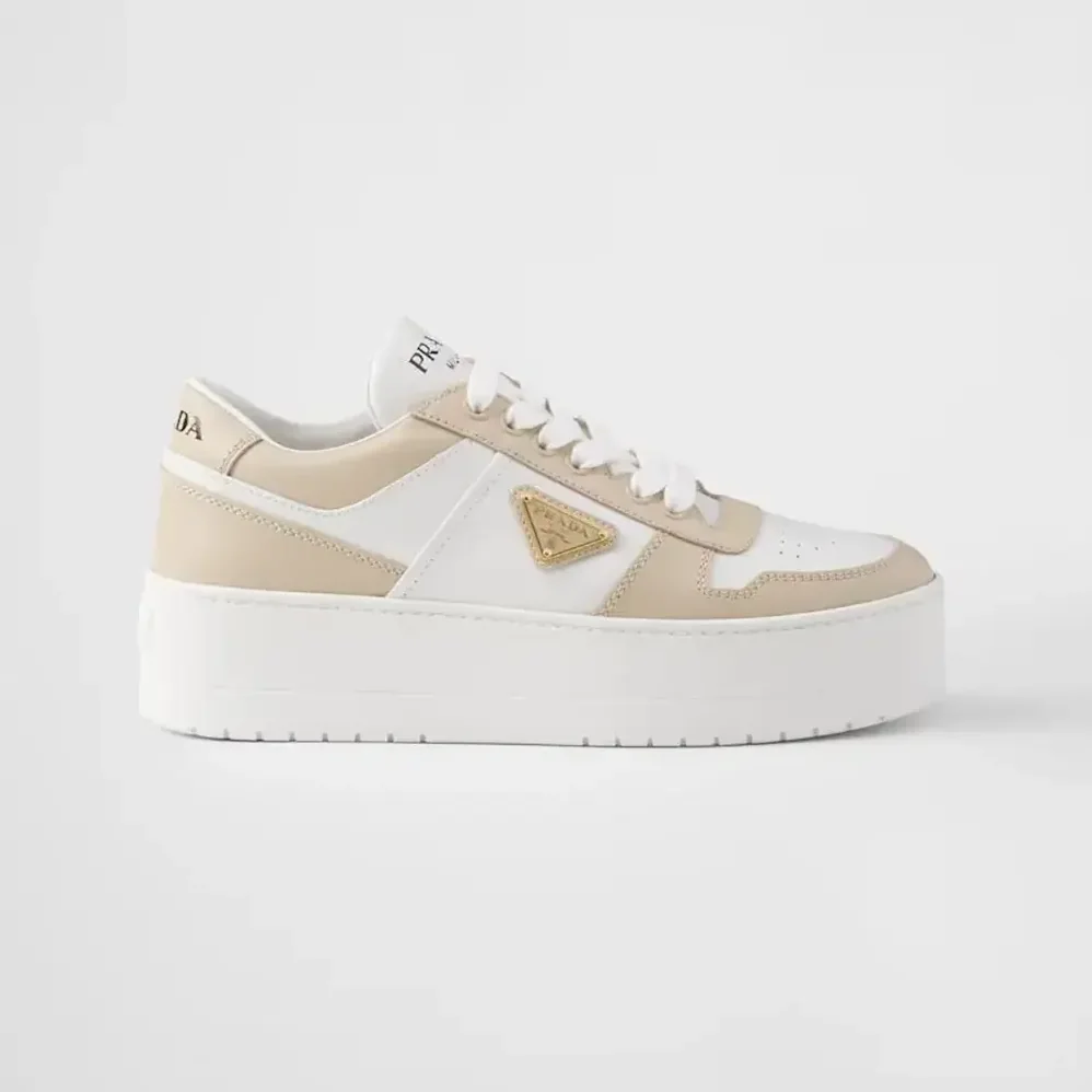 Prada Downtown Bold Leather Sneakers for Women
