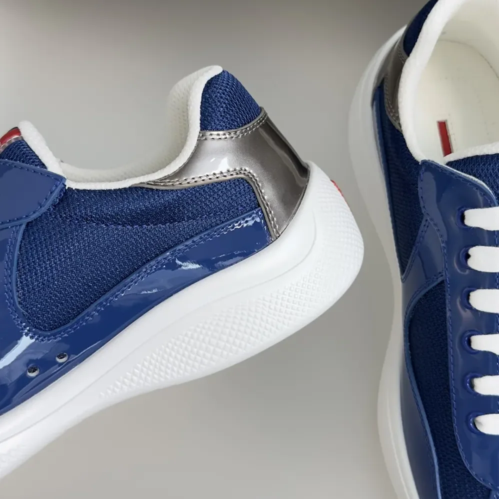 Prada Patent Leather And Technical Fabric Prada America'S Cup Sneakers for Unisex in Navy