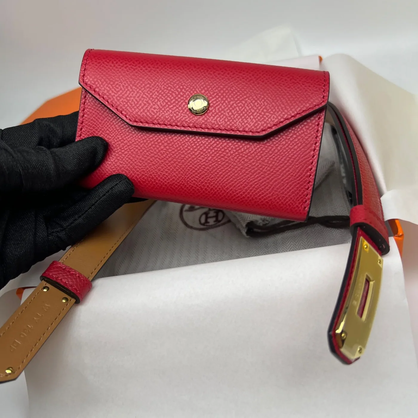 Hermes Kelly Pocket 18 Belt Rouge Radieux
