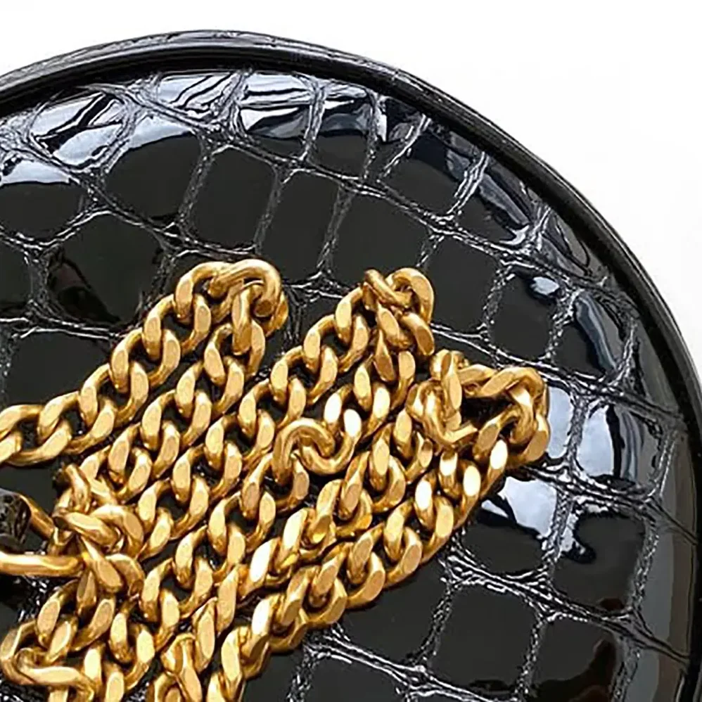 Saint Laurent YSL Vinyle Round Camera Bag in Black for Women